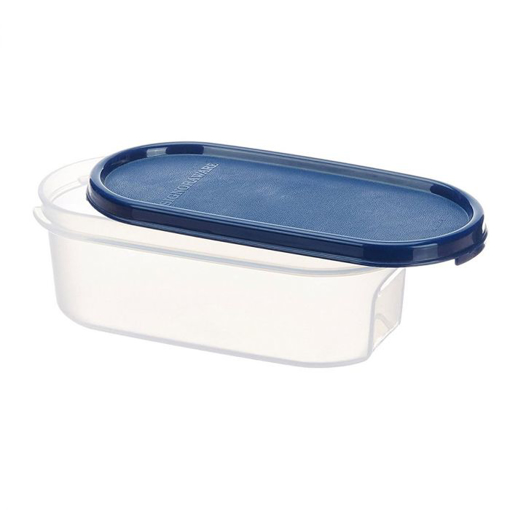 Signoraware 500ml Oval No.1 Modular Multi-Purpose Plastic Containers with Lid for Kitchen Storage | Food Grade BPA Free Leak Proof | Spices Atta Grains and More Organizers (500ml, Mod Blue)are की तस्वीर