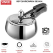 Picture of Vinod Europa Stainless Steel Handi Shape Inner Lid Pressure Cooker - 3.5 Litre | Sandwich Bottom Cooker | Induction and Gas Base | ISI and CE certified