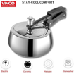 Picture of Vinod Europa Stainless Steel Handi Shape Inner Lid Pressure Cooker - 3.5 Litre | Sandwich Bottom Cooker | Induction and Gas Base | ISI and CE certified