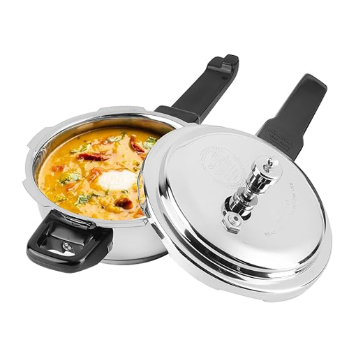 Picture of Vinod Stainless Steel Pressure Cooker Mini 2 Litres | Also use as Deep Fry pan | Sandwich Bottom | Induction and Gas Stove Friendly | 2 Years Warranty | ISI and CE certified