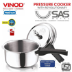 Picture of Vinod Platinum Triply Stainless Steel Outer Lid Pressure Cooker 1.5 Litre / Gasket Release System / Induction and Gas Base Cooker / ISI Certified- Silver