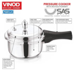 Picture of Vinod Platinum Triply Stainless Steel Outer Lid Pressure Cooker Junior 5 Litres - ISI certified, Silver (Induction and Gas Stove Friendly)