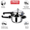 Vinod 18/8 Stainless Steel Pressure Cooker Outer Lid 3 Litre | Unique Sandwich Bottom Cooker | Induction and Gas Base | ISI and CE certified की तस्वीर