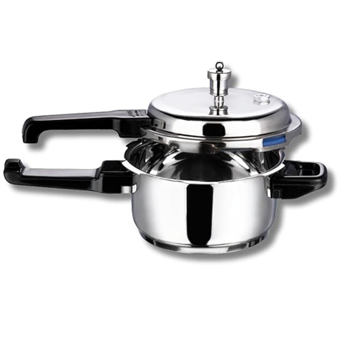 Picture of Vinod 18/8 Stainless Steel Pressure Cooker Outer Lid 8 Litre | Unique Sandwich Bottom Cooker | Induction and Gas Base | ISI and CE certified