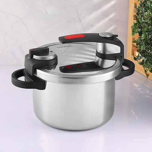 Picture of Vinod Nutrimax Pressure Cooker 3.5 Litre | SAS Technology | Fast Cooking, Spillage Control | Unique Lid, Auto Lock, Visual Indicator | Induction and Gas Base | ISI certified