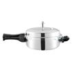Picture of Vinod Platinum Triply Stainless Steel Pressure Cooker Junior - 3 Litre | SAS Bottom Pan Cooker | Induction and Gas Base Cooker | ISI and CE certified