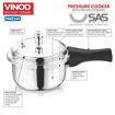 Picture of Vinod Platinum Triply Stainless Steel Pressure Cooker Outer Lid - 3 Litre | SAS Bottom Cooker | Induction and Gas Base Cooker | ISI and CE certified