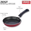 Picture of Vinod Aluminium Zest Inducto Non Stick Frypan - 22 cm, 3 mm/Triple Layer, Riveted and Virgin Bakelite Handle/Induction and Gas Base - Red
