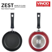 Picture of Vinod Aluminium Zest Inducto Non Stick Frypan - 22 cm, 3 mm/Triple Layer, Riveted and Virgin Bakelite Handle/Induction and Gas Base - Red