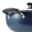 Picture of Vinod Zest Non-Stick Deep Kadai/Kadhai with Glass Lid 1.4 litres Capacity (18 cm Diameter) with Riveted Sturdy Bakelite Handles (Gas Stove Compatible) PFOA Free - 3mm Thickness, Blue