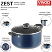 Picture of Vinod Zest Non-Stick Deep Casserole with Glass Lid 2.2 litres Capacity (18 cm Diameter) with Riveted Sturdy Bakelite Handles (Gas Stove Compatible) PFOA Free - 3mm Thickness, Blue