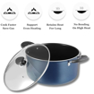 Picture of Vinod Zest Non-Stick Deep Casserole with Glass Lid 2.2 litres Capacity (18 cm Diameter) with Riveted Sturdy Bakelite Handles (Gas Stove Compatible) PFOA Free - 3mm Thickness, Blue