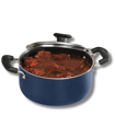 Picture of Vinod Zest Non-Stick Deep Casserole with Glass Lid 4.2 litres Capacity (22 cm Diameter) with Riveted Sturdy Bakelite Handles (Gas Stove Compatible) PFOA Free - 3mm Thickness, Blue