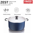 Picture of Vinod Zest Non-Stick Biryani Pot 14 Litres | Non Stick Dum Biryani Pot 4 MM Thick | Wide Bakelite Handles, With 1 Aluminium & 1 Steel Lid - Blue, (Gas Stove Friendly)