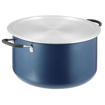 Picture of Vinod Zest Non-Stick Biryani Pot 14 Litres | Non Stick Dum Biryani Pot 4 MM Thick | Wide Bakelite Handles, With 1 Aluminium & 1 Steel Lid - Blue, (Gas Stove Friendly)