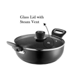 Picture of Vinod Zest Marbilo Non-Stick Deep Kadai/Kadhai with Glass Lid 3.3 litres (26 cm Diameter) with Riveted Sturdy Handles (Gas Stove and Induction Compatible) PFOA Free - 3.5 mm Thickness