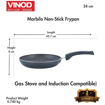 Picture of Vinod Zest Marbilo Non-Stick Frypan, 24 cm Diameter with Triple Riveted Sturdy Bakelite Handle (Gas Stove and Induction Compatible), PFOA Free - 3mm Thickness