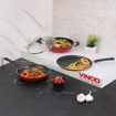 Picture of Vinod Popular Non Stick Cookware Set Combo 3 Pieces | Kadai/Kadhai with Lid, Fry Pan, and Dosa Tawa | 3-Ply Aluminum Layer (3mm Thick) | Gas and Induction Base