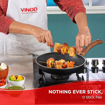 Picture of Vinod Zest Plus Non Stick Die Cast Aluminium Fry Pan 24cm Black,Induction Friendly Saute/Frying Pan/Egg Pan/Fish Pan,with Wooden Finish Handle,PFOA Free