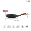 Picture of Vinod Zest Plus Non Stick Die Cast Aluminium Fry Pan 24cm Black,Induction Friendly Saute/Frying Pan/Egg Pan/Fish Pan,with Wooden Finish Handle,PFOA Free