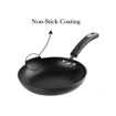 Picture of Vinod Hanos Non-Stick Aluminium Fry Pan 22 cm,Hard Anodised Non-Stick Coating with 100% Bakelite Riveted Handle,Non-Toxic,PFOA Free Black (Induction Friendly)