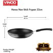 Picture of Vinod Hanos Non-Stick Aluminium Fry Pan 22 cm,Hard Anodised Non-Stick Coating with 100% Bakelite Riveted Handle,Non-Toxic,PFOA Free Black (Induction Friendly)