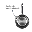 Picture of Vinod cookware Hanos Non-Stick Fry Pan 24 cm Diameter, Hard Anodised Non-Stick Coating with 100% Virgin Bakelite Riveted Handle - Black (Induction and Gas Stove Friendly)