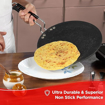 Picture of Vinod cookware Hanos Non-Stick Concave Tawa 26.5 cm Diameter, Hard Anodised Non-Stick Coating with Riveted Handle - 5.25 mm Thickness, Black (Induction and Gas Stove Friendly)