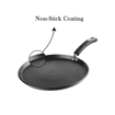 Picture of Vinod Hanos Non-Stick Dosa Tawa 25 cm Diameter, Hard Anodised Non-Stick Coating with Bakelite Riveted Handle - 5.25 mm Thickness, Black (Induction and Gas Stove Friendly)