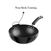 Picture of Vinod Hanos Non-Stick Wok 26 cm Diameter- 3.25 mm Thickness/Hard Anodised Wok Pan with Bakelite Riveted Handle/Induction and Gas Stove Friendly