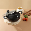 Picture of Vinod Black Pearl Hard Anodised Deep Kadai/Kadhai with Glass Lid 3.1Ltr (24 cm Diameter),Riveted Sturdy Handles,3.25mm Thickness,(Gas Stove Compatible Only)