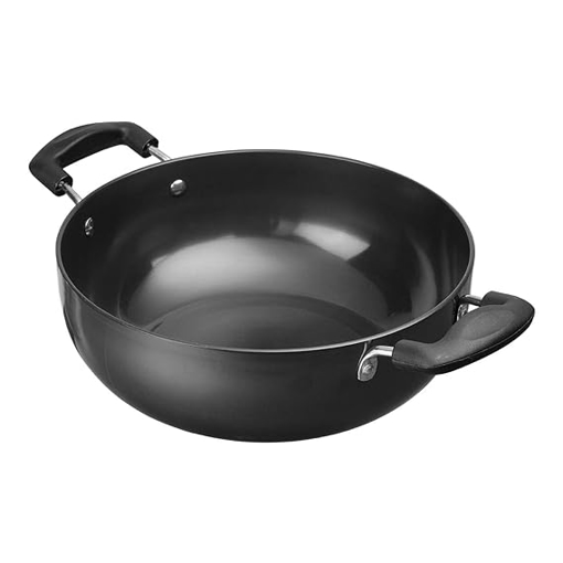 Picture of Vinod Black Pearl Hard Anodised Deep Kadai/Kadhai 2.1 litres Capacity (20 cm Diameter), with Riveted Sturdy Handles - 3.25 mm Thickness, Black (Gas Stove Compatible)