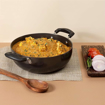 Picture of Vinod Black Pearl Hard Anodised Deep Kadai/Kadhai 2.6 litres Capacity (22 cm Diameter) with Riveted Sturdy Handles - 3.25 mm Thickness, Black (Gas Stove Compatible)