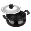 Picture of Vinod Black Pearl Hard Anodised Handi with Stainless Steel Lid 2 Litres Capacity (Mini) with Riveted Sturdy Handles - 3.25 mm Thickness, Black (Gas Stove Compatible)