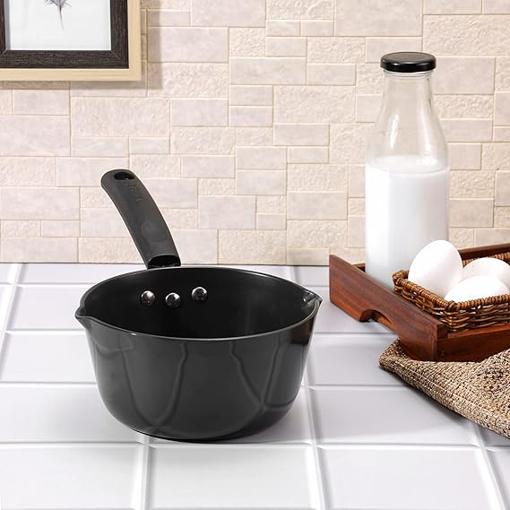 Picture of Vinod Aluminium Hard Anodized American Sauce Pan Without Lid - 16 Cm, 1.5 Litre,Polished, 1.5 Liter,Black