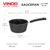 Picture of Vinod Aluminium Hard Anodized American Sauce Pan Without Lid - 16 Cm, 1.5 Litre,Polished, 1.5 Liter,Black