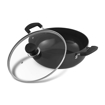 Picture of Vinod Hard Anodized Aluminium Deep Kadai/Kadhai with Glass Lid (28 cm, 5.5 L, Black, Induction Friendly)