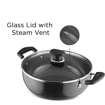 Picture of Vinod Hard Anodized Aluminium Deep Kadai/Kadhai with Glass Lid (28 cm, 5.5 L, Black, Induction Friendly)