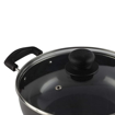 Picture of Vinod Hard Anodised Cookware 3 Pcs Set of 24 cm Deep Kadai/Kadhai with Lid (3.1 Litre), 24 cm Frypan and 25 cm Tawa (4.25 mm Thickness) - Black (Induction and Gas Stove Compatible)