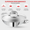 Picture of Vinod Platinum Triply Stainless Steel Extra Deep Kadai/Kadhai with Lid 4.8 Litre (28 cm Dia) | 2.5mm Thick | Stainless Steel Cookware  | Induction & Gas Base | Heavy Base