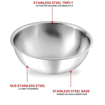 Picture of Vinod Platinum Triply Stainless Steel Extra Deep Tasla -1.2 Litre (18 cm) | 2.5 mm Thick | Steel Tasra Kadai/Kadhai | 5 Year Warranty | Induction & Gas Friendly, Heavy Bottom - Silver