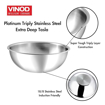 Picture of Vinod Platinum Triply Stainless Steel Extra Deep Tasla -1.2 Litre (18 cm) | 2.5 mm Thick | Steel Tasra Kadai/Kadhai | 5 Year Warranty | Induction & Gas Friendly, Heavy Bottom - Silver