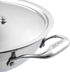 Picture of Vinod Platinum Triply Stainless Steel Combo Set of 2 | Extra Deep Kadai/Kadhai with lid 1.5 Litre (20 cm) and Frypan (20 cm) | Induction and Gas Base