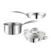 Picture of Vinod Platinum Triply Stainless Steel 3Pcs Combo Set Silver (Induction Friendly)(Kadai,Frypan and Milkpan)