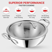 Picture of Vinod Platinum Triply Stainless Steel Extra Deep Kadai/Kadhai with Glass Lid 1.2 Litre (18 cm) | 2.5mm Thick Steel Kadai/Kadhai  | Induction & Gas Friendly | Heavy Bottom