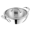 Picture of Vinod Platinum Triply Stainless Steel Extra Deep Kadai with Glass Lid 2.5 Litre (22 cm) | 2.5mm Thick Steel Kadhai | 5 Year Warranty | Induction & Gas Friendly | Heavy Bottom