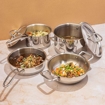 Picture of Vinod Stainless Steel Induction Friendly Classic Deluxe Combo Set-4 Pieces,Saucepan(16 cm/2.1 Litre) with Lid, Saucepot (20 cm/3.8 Litre), Kadai/Kadhai with Lid(20 cn/1.8 Litre) & Frypan (20 cm)