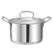 Picture of Vinod Stainless Steel Induction Friendly Classic Deluxe Combo Set-4 Pieces,Saucepan(16 cm/2.1 Litre) with Lid, Saucepot (20 cm/3.8 Litre), Kadai/Kadhai with Lid(20 cn/1.8 Litre) & Frypan (20 cm)