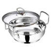 Picture of Vinod Stainless Steel Kadai/Kadhai with Glass Lid with Riveted Handles- Diameter 18 cm, Capacity 1.4 Litre (Induction and Gas Stove Friendly), 2 Years Warranty, Silver