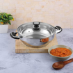 Picture of Vinod Durban Stainless Steel Kadai/Kadhai with Glass Lid - 1.7 Litre, 20 cm Diameter, Induction and Gas Friendly, BPA Free, Food Grade Steel Handi, Silver